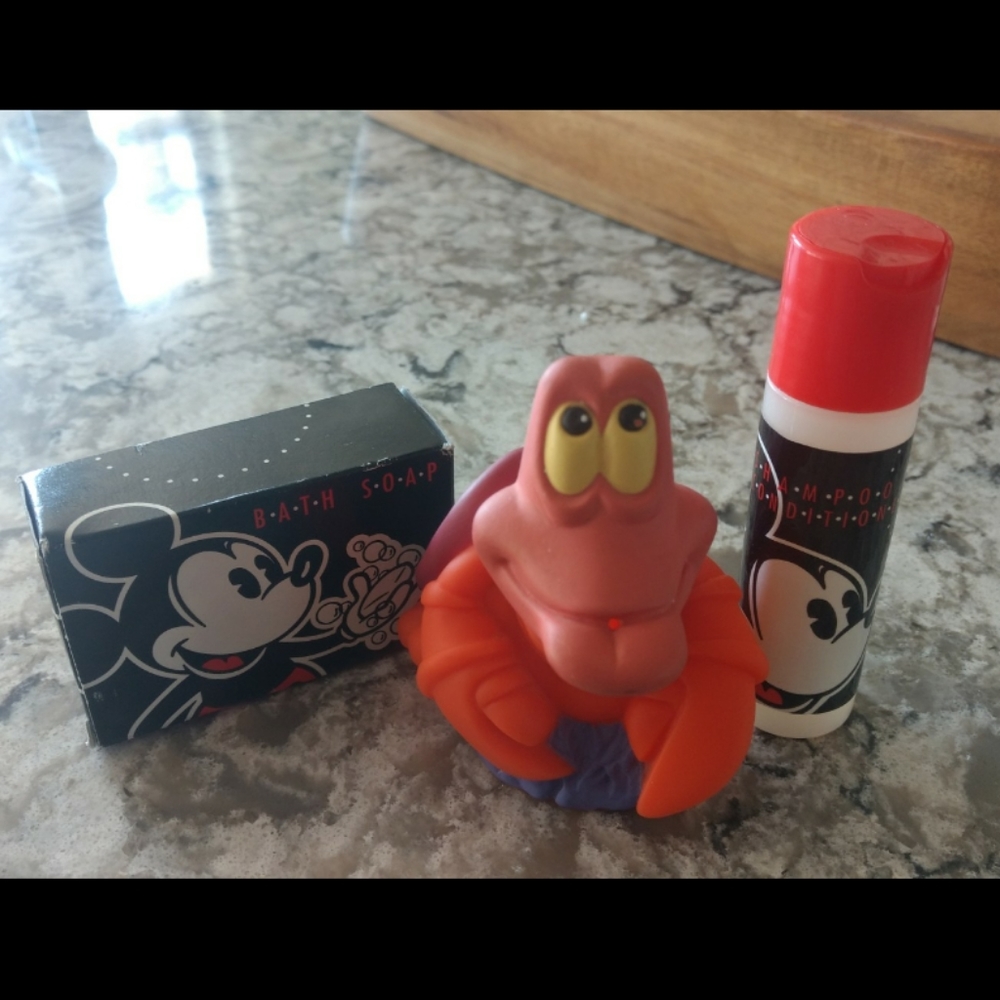 Vintage Walt Disney Resorts Soap + Sebastian Toy